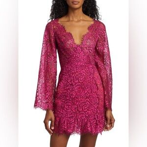 Frederick Anderson Rebirth Lace Bell Sleeve Minidress